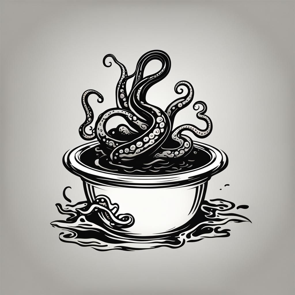 Tentacle Ink Pot Logo Design