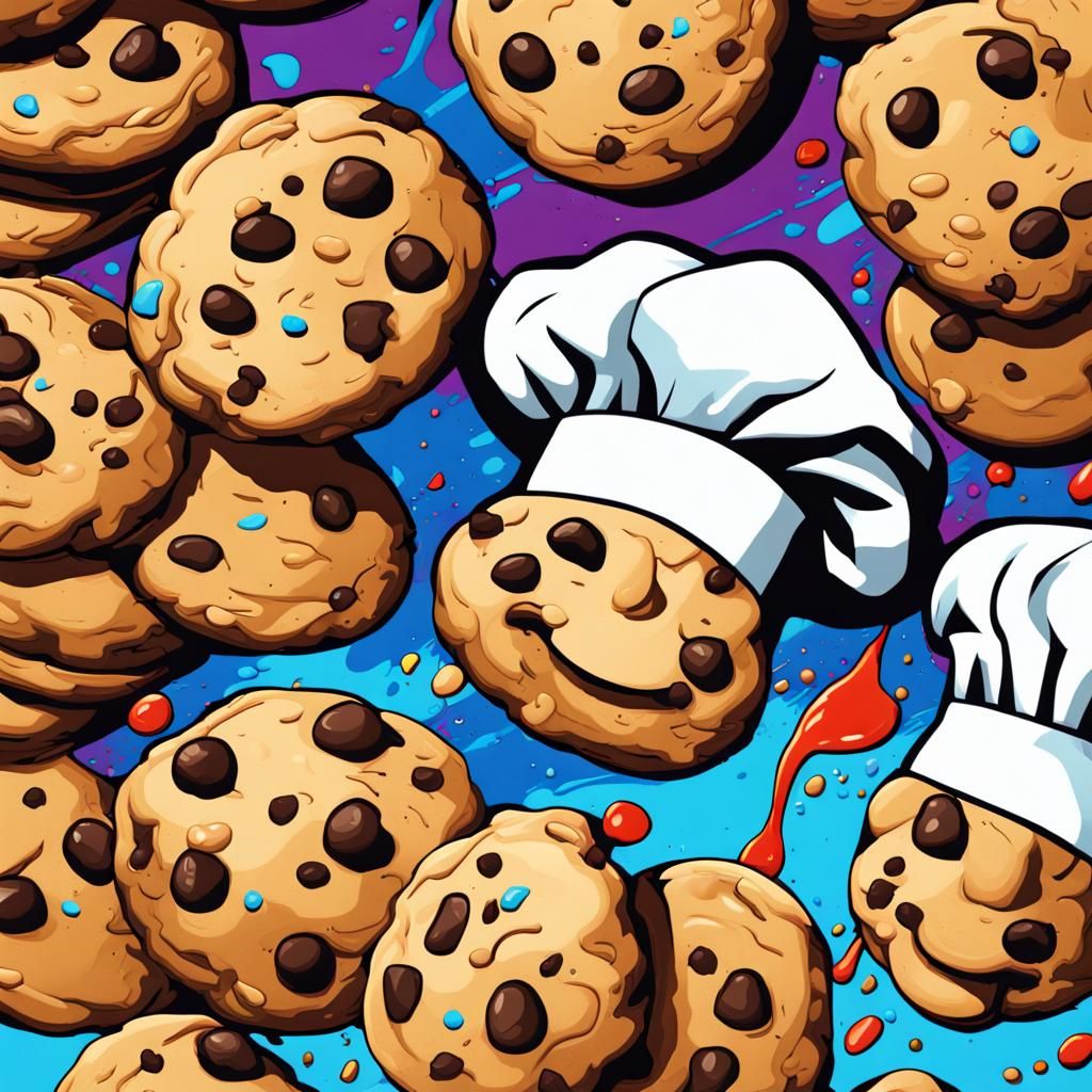 Cookies Playing Chef in Graffiti Pop Art