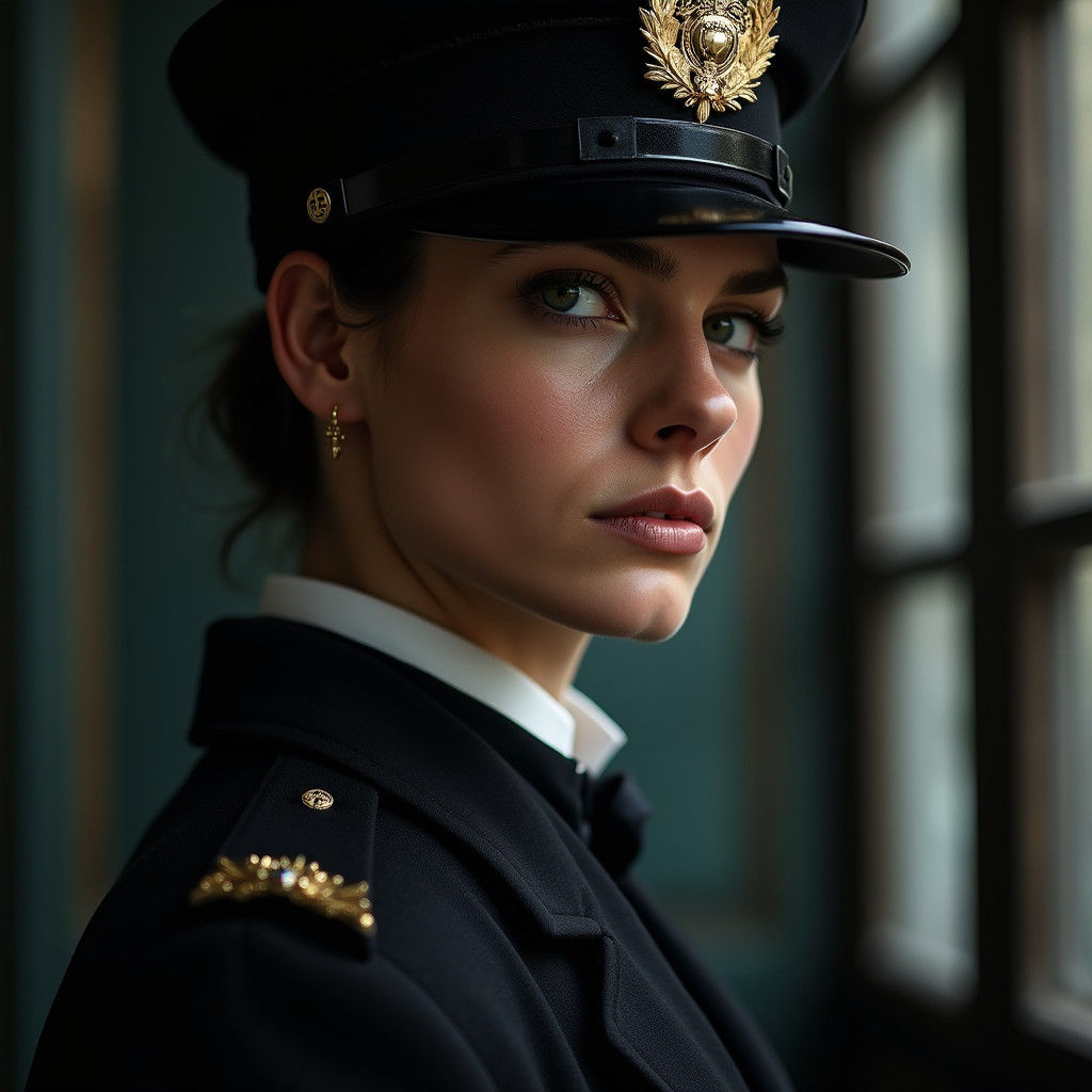 Elegant Victorian Postman Portrait in High Fashion Style