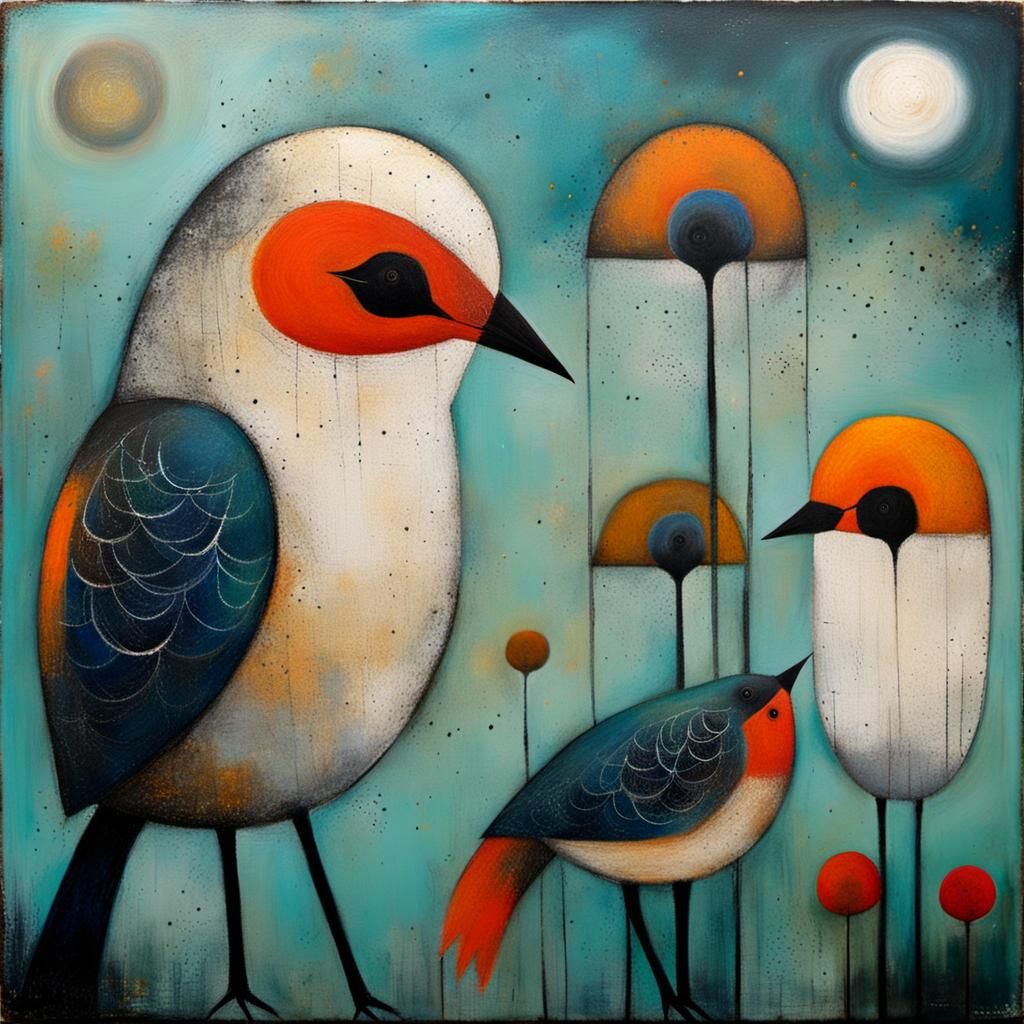 Catherine Hyde Inspired Abstract Birds in Flight