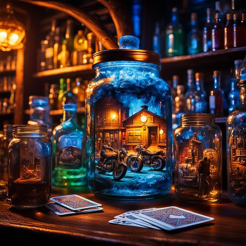 Biker Bar in a Jar: Surreal Close-Up