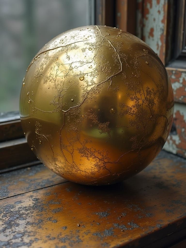 Inside a Gilt Resin Living Dome I Am Reflectigraphic See Our Love Turn to Rust