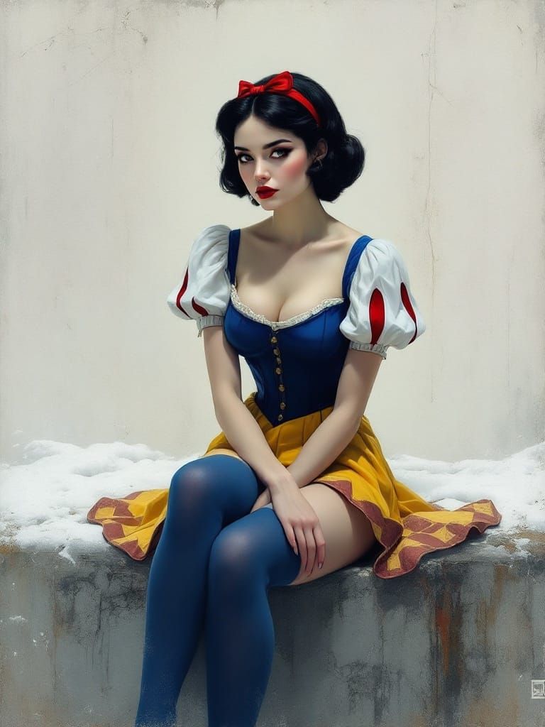 Pin-Up Snow White Meets Star Trek in Brutalist Style