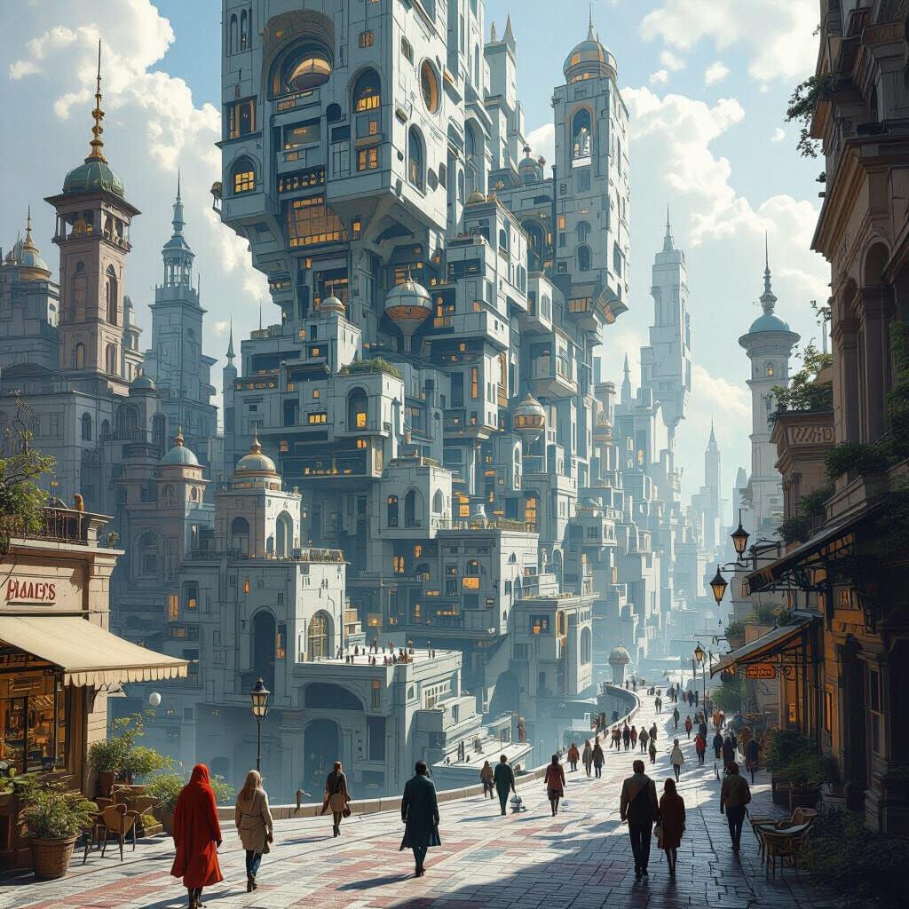 Surreal Metropolis with Impossible Architecture