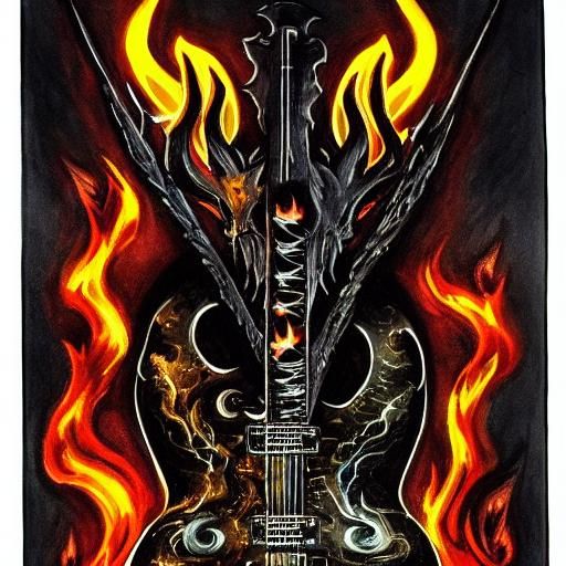 Lycan Guitar Hero in Dark Gothic Style