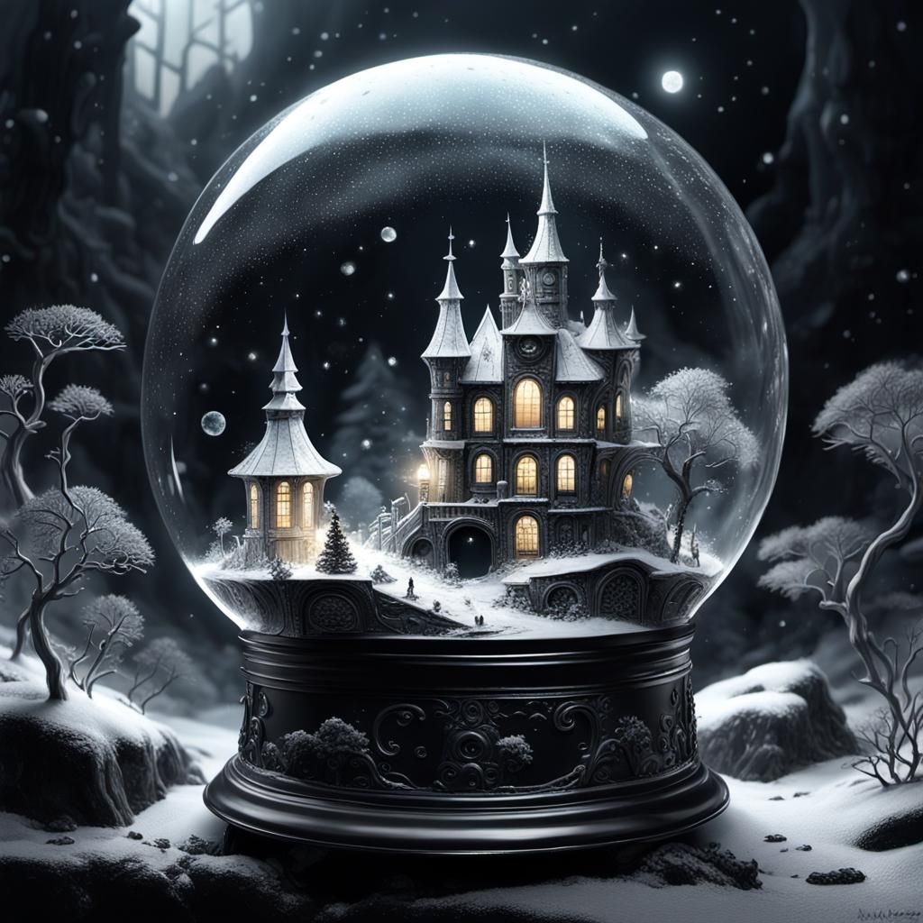 Moody Mansion Snow Globe