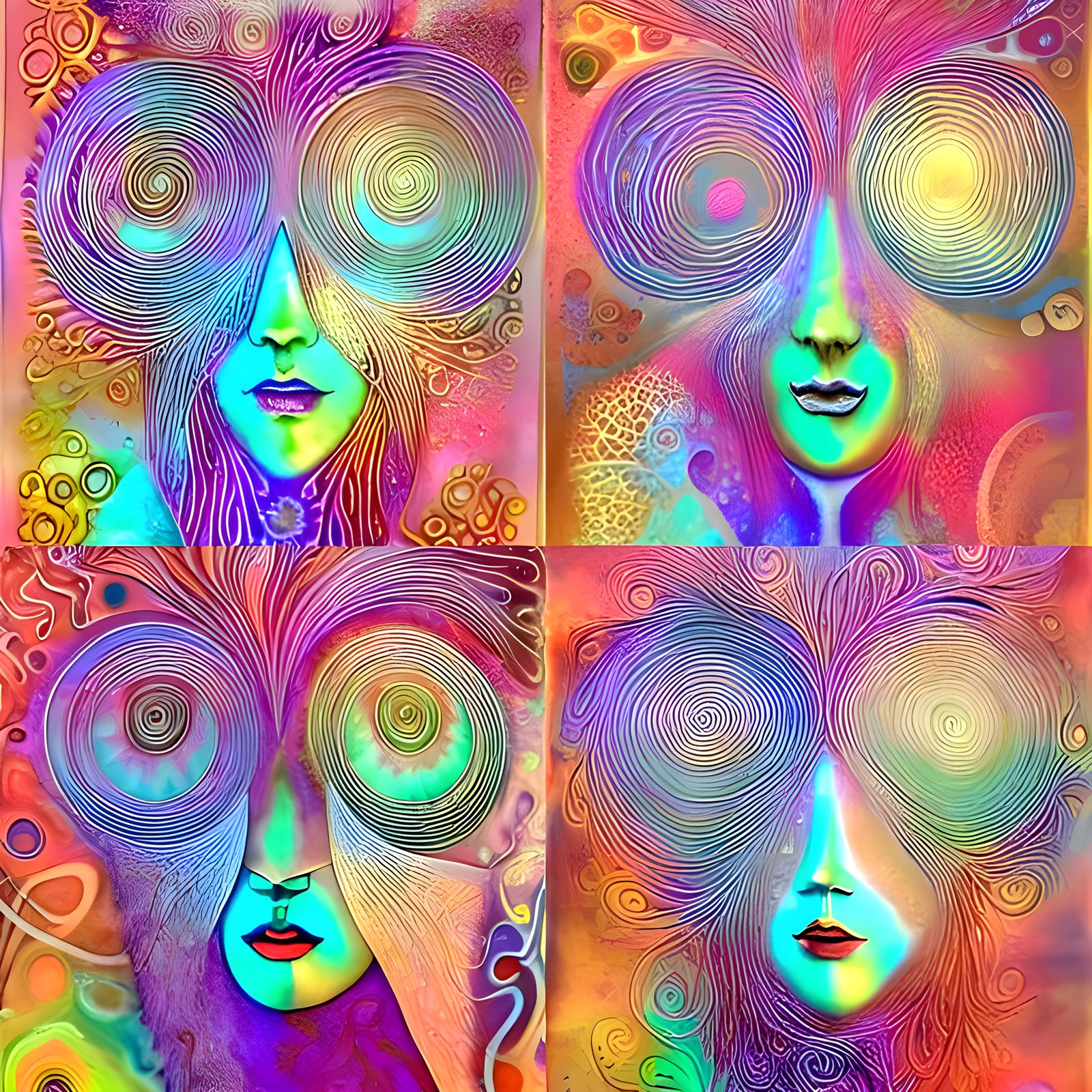 Intricate Mixed Media Face Sculpture in Postmodern Style