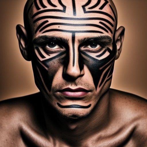Intricate Portrait of a Gravedigger with Tattoos