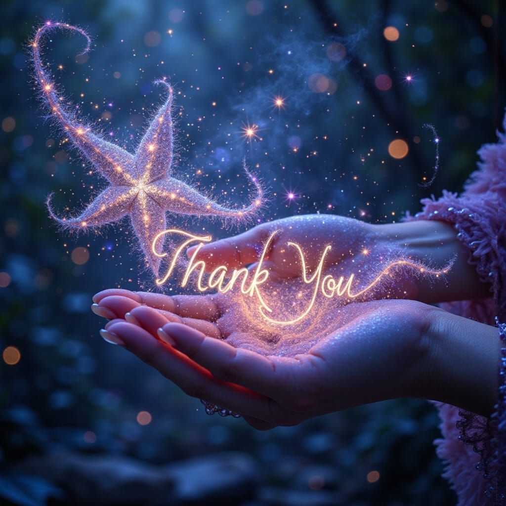 Enchanted Magic Wand Writes Thank You Message