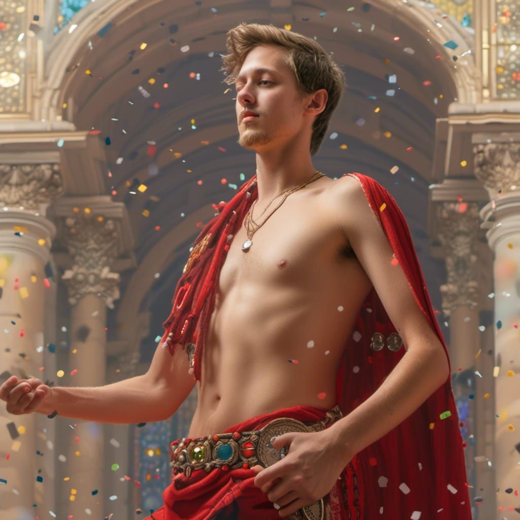 Roman Man Singing with Jewels