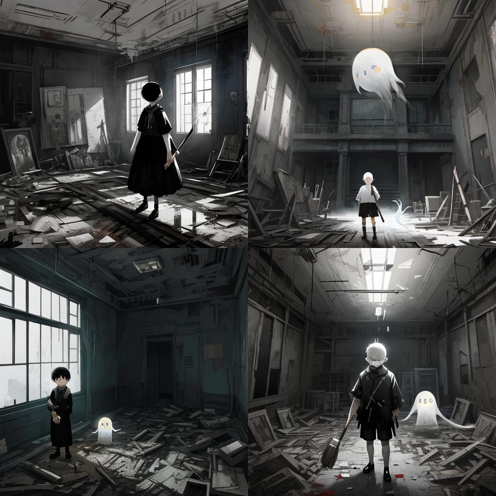 Ghostly Boy in Abandoned Orphanage: Horror Speedpaint