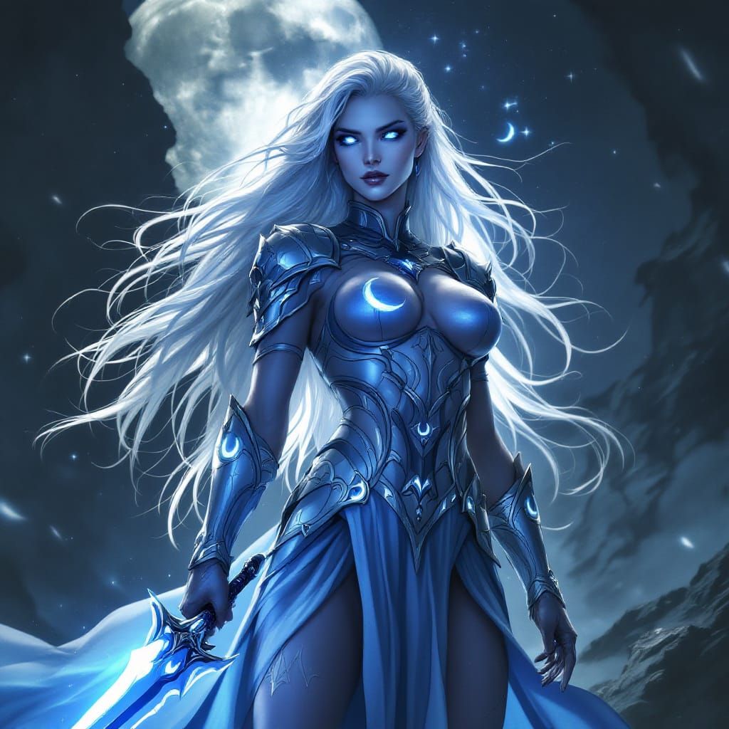 Diana, Scorn of the Moon, Fantasy Character Art
