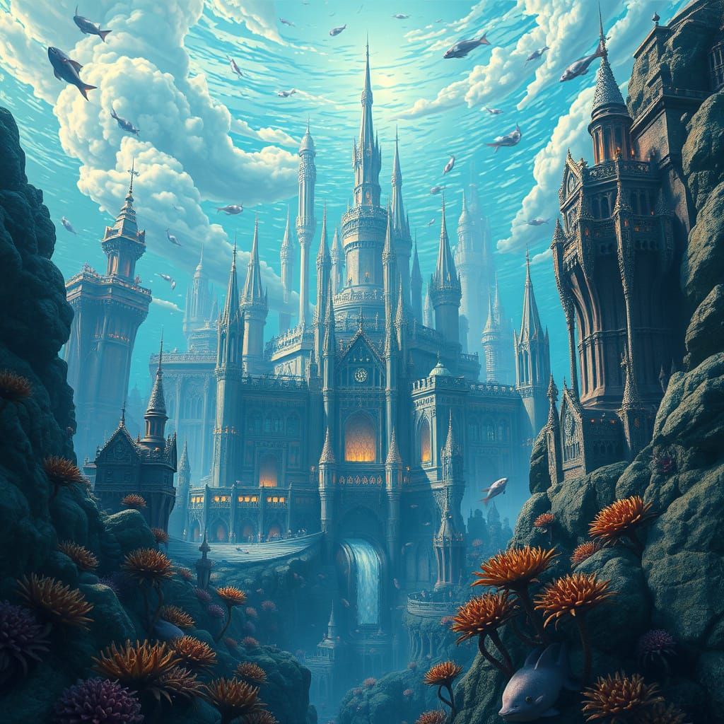 Surrealist City Beneath the Waves