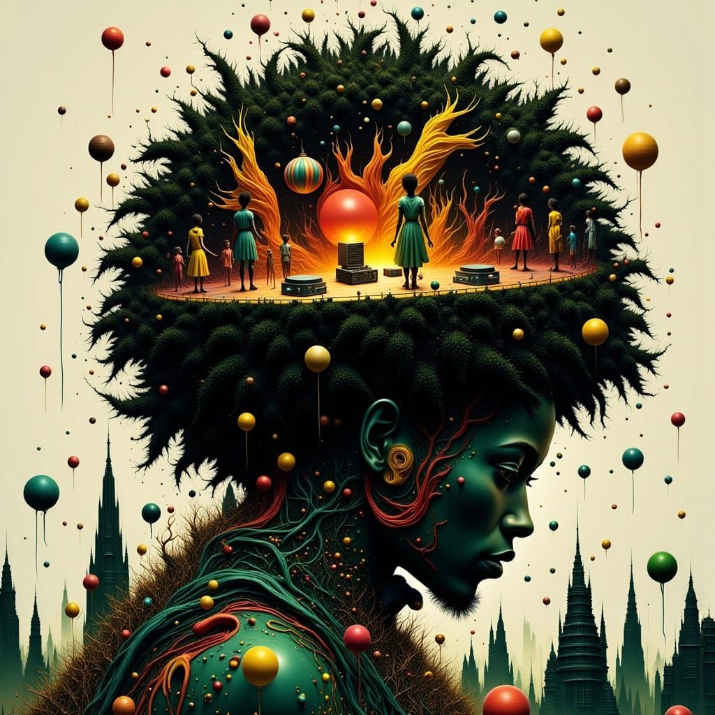 Afro Hairbox: A Vibrant 3D Celebration