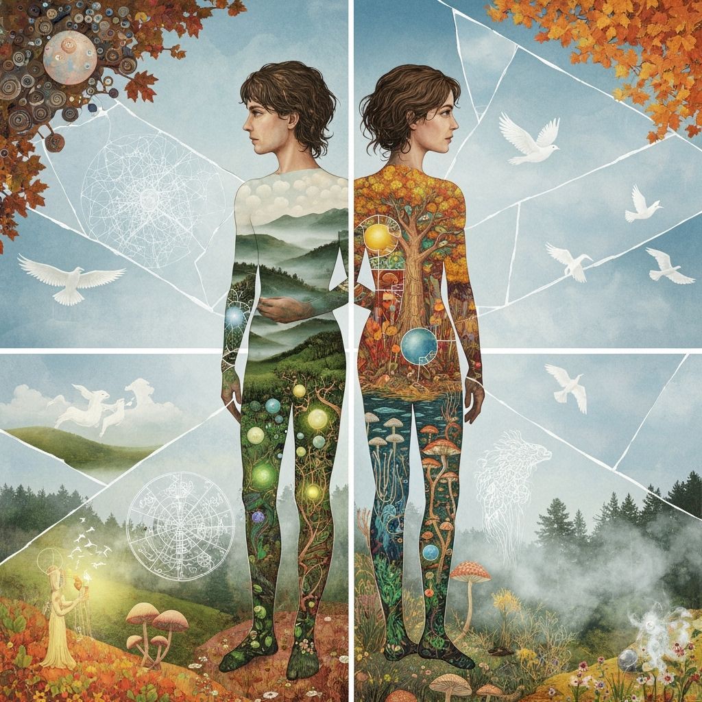 Surreal Cosmic Mindscape With Nature and Spirit Connections