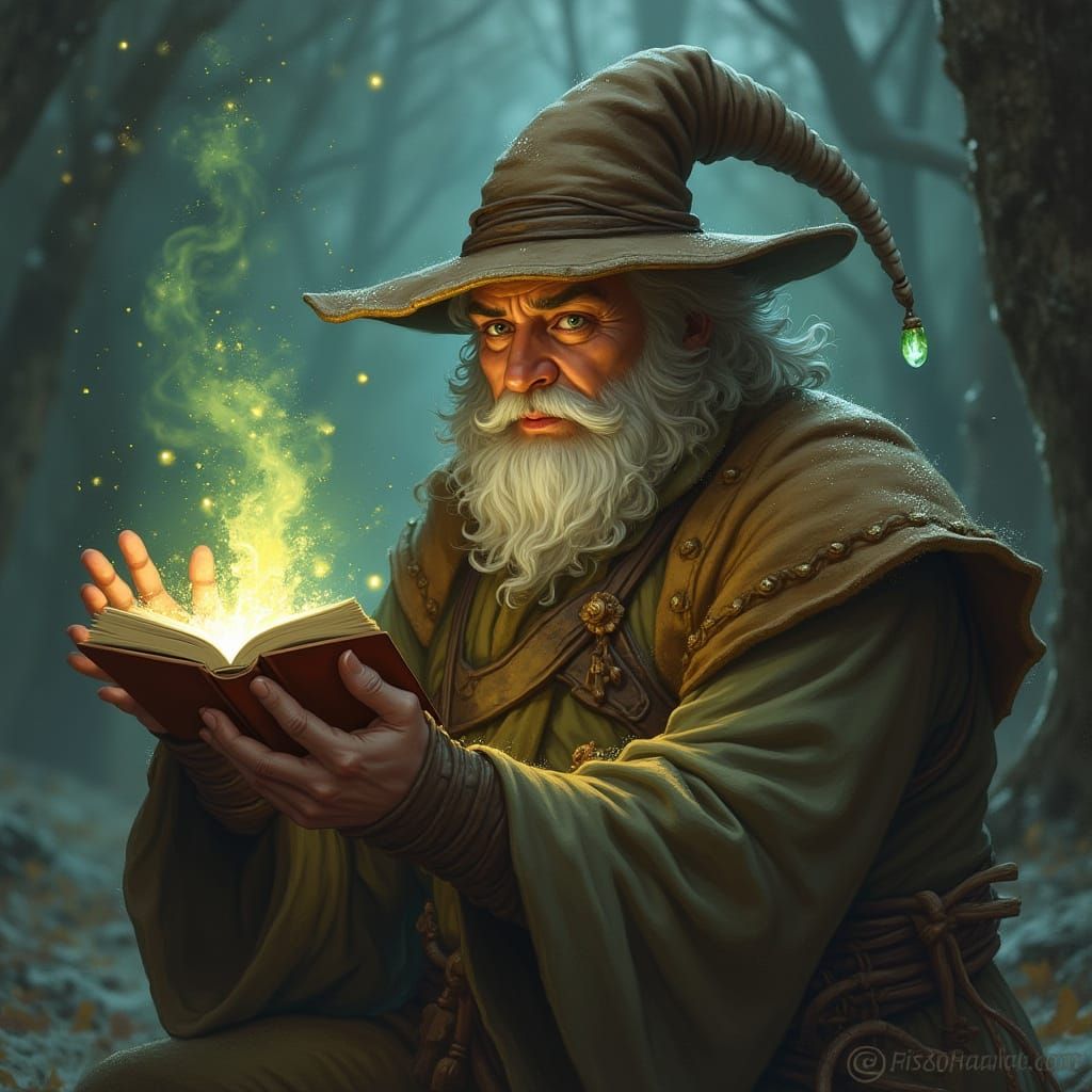 Magical Worker in Enchanted Forest