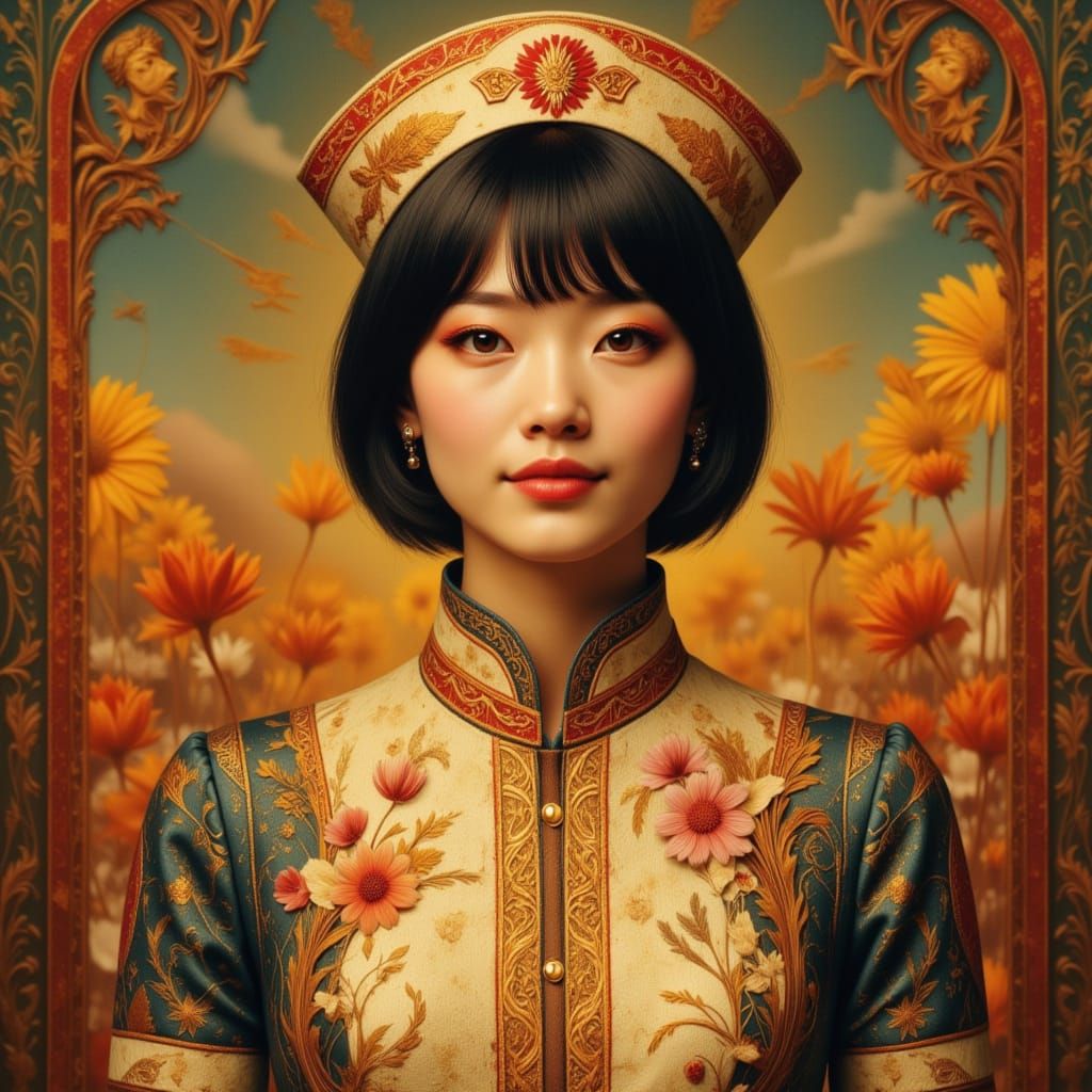 Galactic Ritz Employee Portrait in Wes Anderson Style