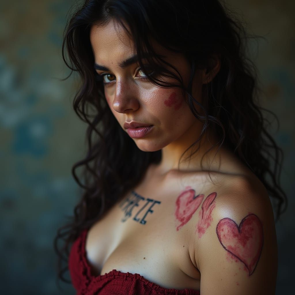 Aged Woman Mends a Wounded Heart in a Dark Place