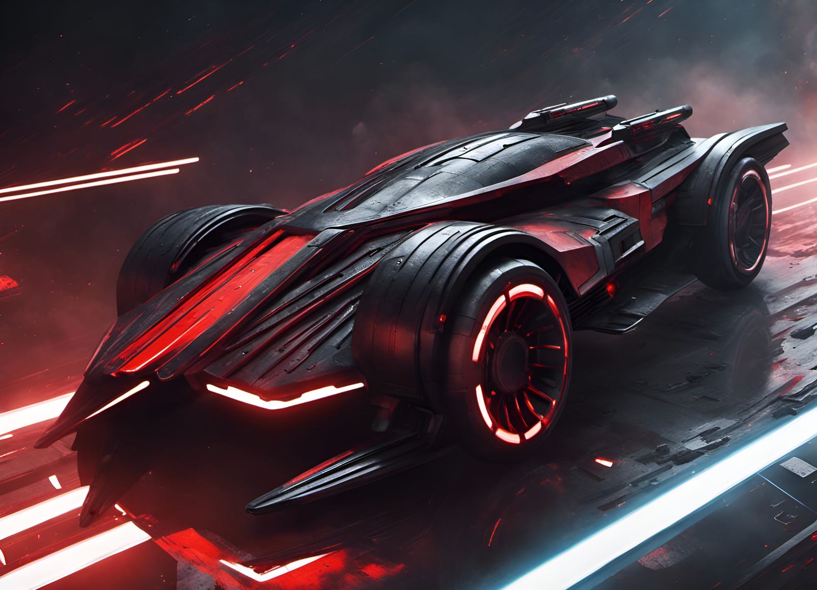 Ominous Darth Vader Spaceship Car in Outer Space