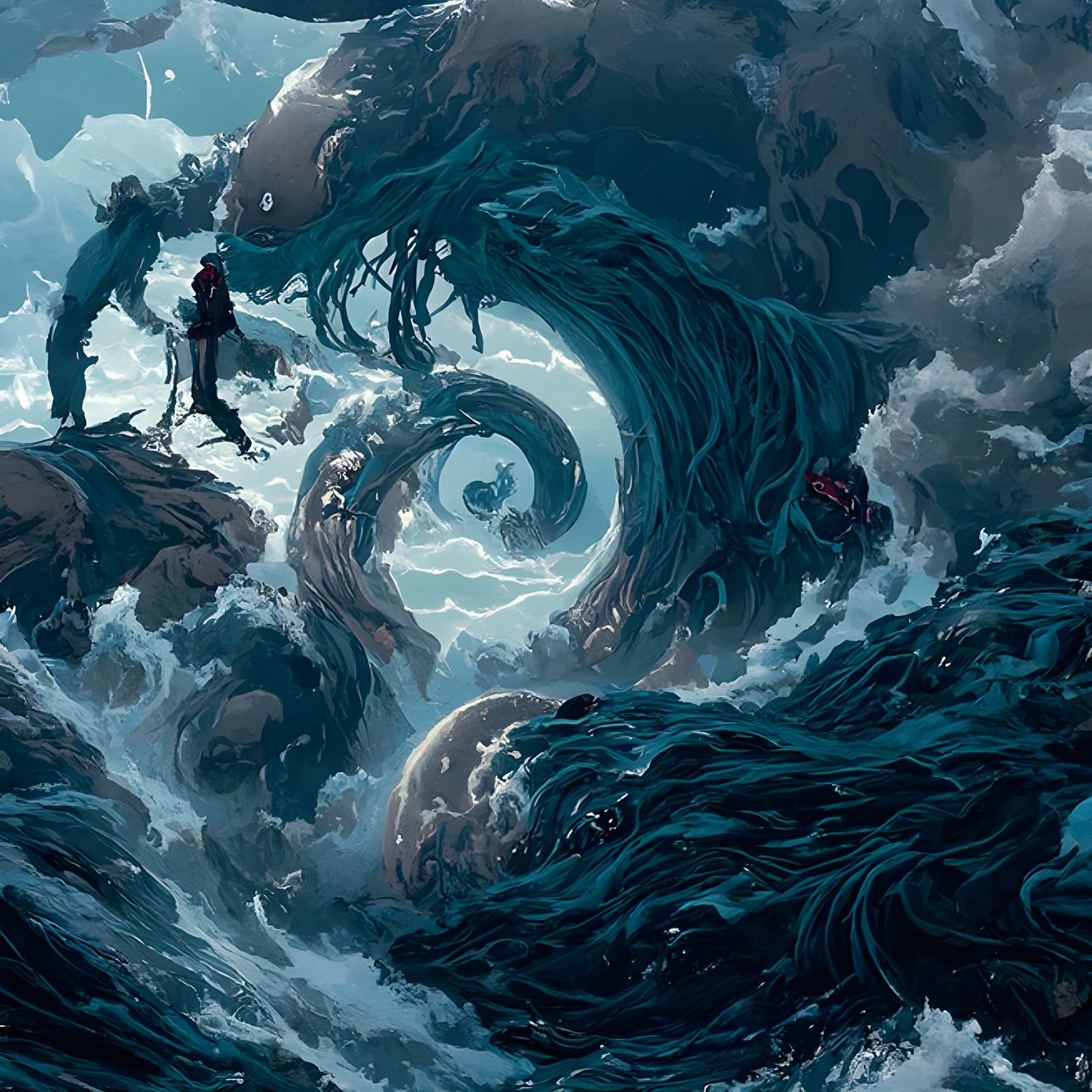 Ocean Maelstrom: Digital Matte Illustration