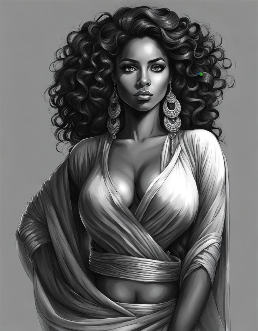 Monochrome Portrait of Caribbean Woman Writing Poetry