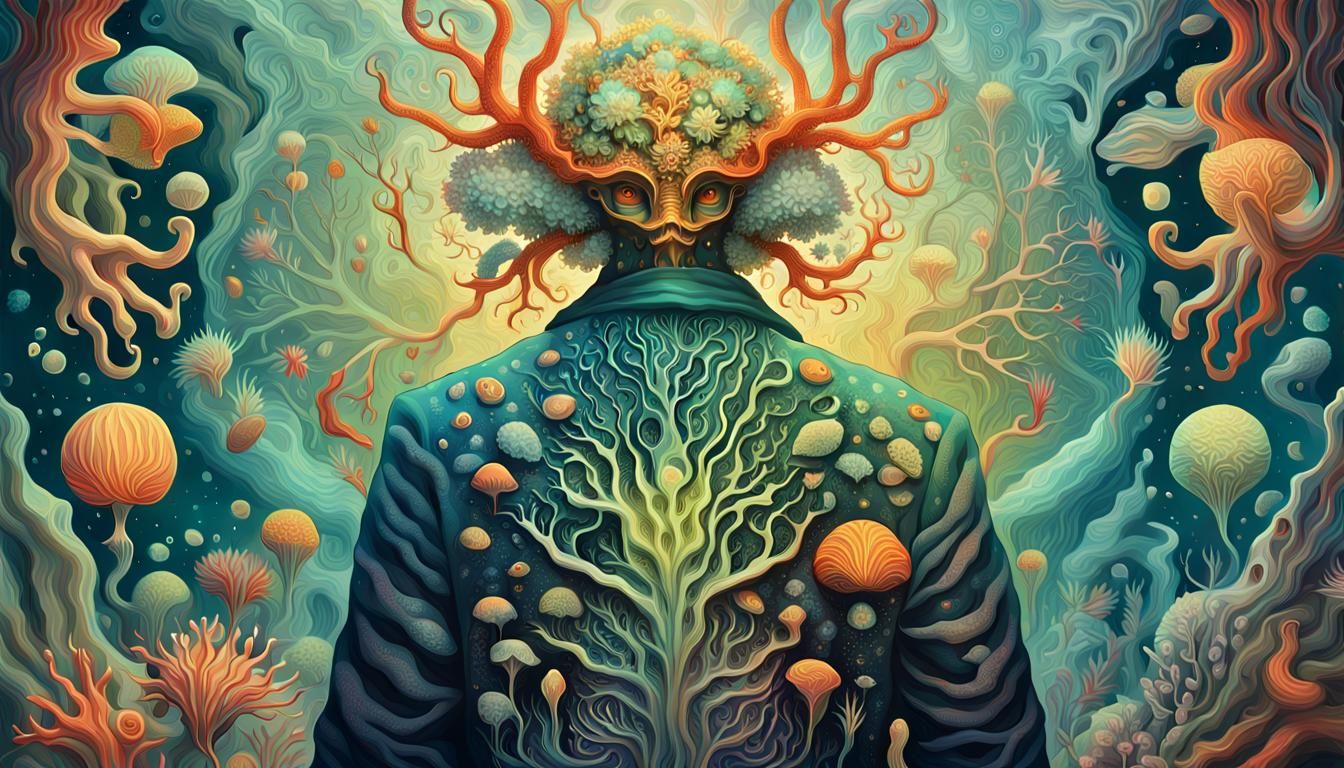 Surreal Male Figure in Ethereal Digital Artwork