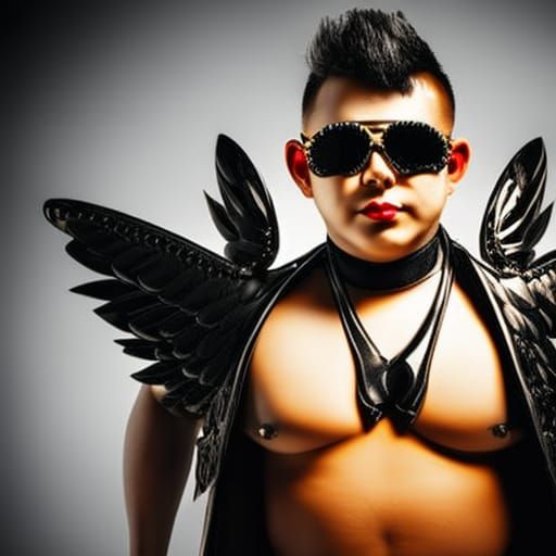 Chubby Devil in Flames: Hyperrealistic Digital Art