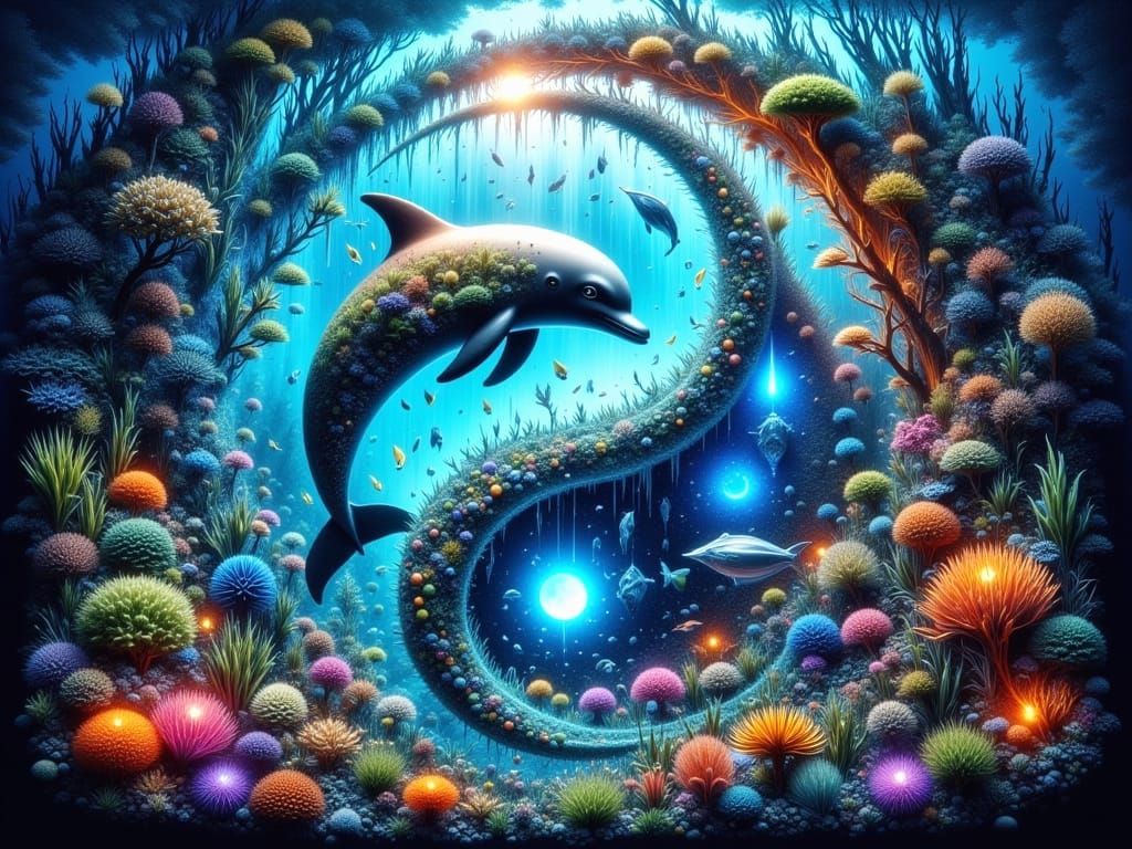 Vibrant Dolphin Yin Yang Masterpiece