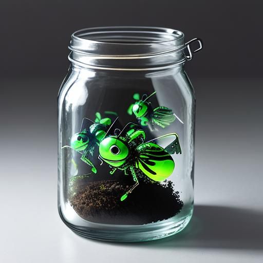 Alien Bugs Preserved in Glass Jar