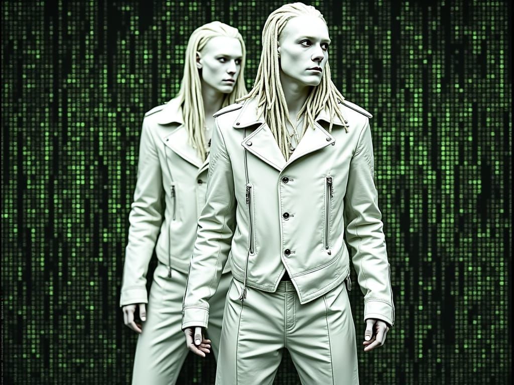 Ghostly Figure in Weathered White Leather Suit