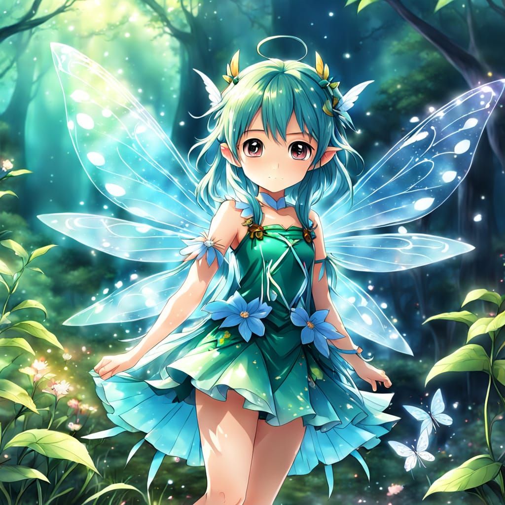 Anime Fairy in Vibrant Colors