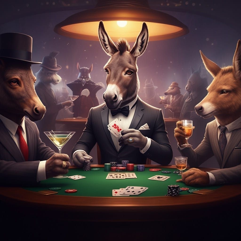 Dapper Donkey at a High-Stakes Poker Game