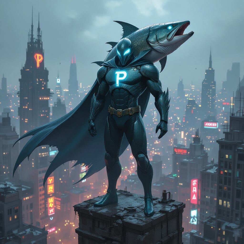 PikeMan in Dystopian Metropolis, Cyberpunk Superhero
