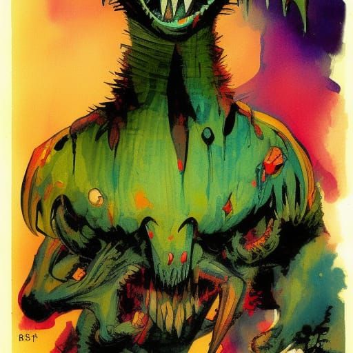 Fun Monsters in Comic Book Style