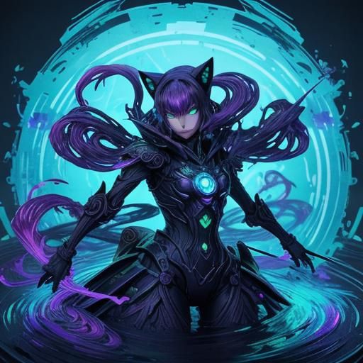 Anime Catgirl Figurine in Toxic Wasteland