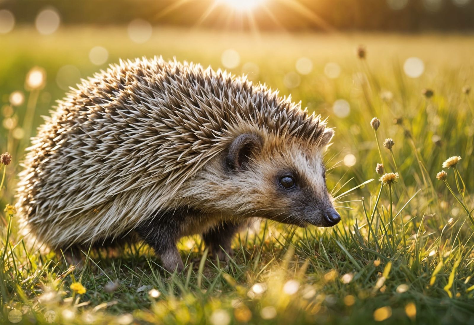 Hedgehog in Sunny Meadow: Heidelberg School Illustration