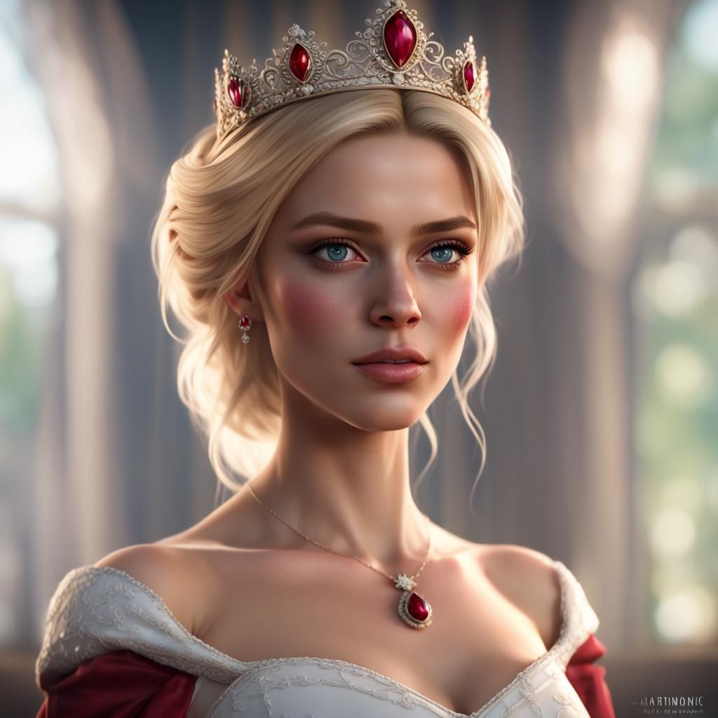 Elegant Princess Portrait in Hyperdetailed Splash Art Style