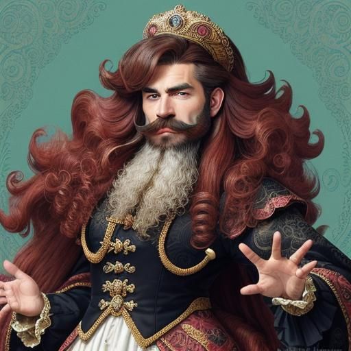 Flamboyant Portrait of a Duchess with Elaborate Hairstyle