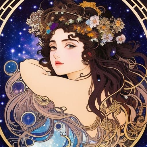 Goddess of the Night Sky: Cosmic Fantasy Art