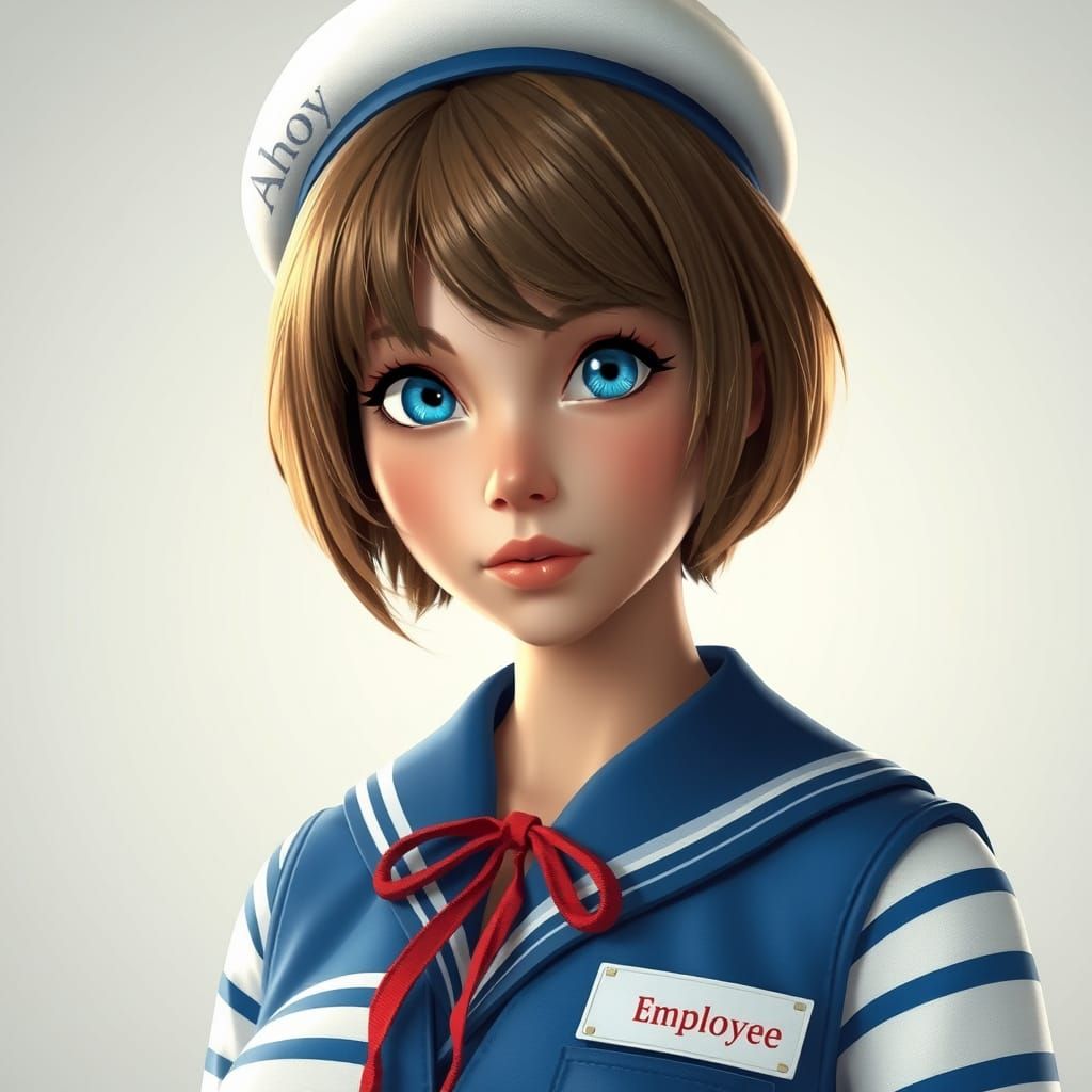 Beautiful Sailor Girl in 3D