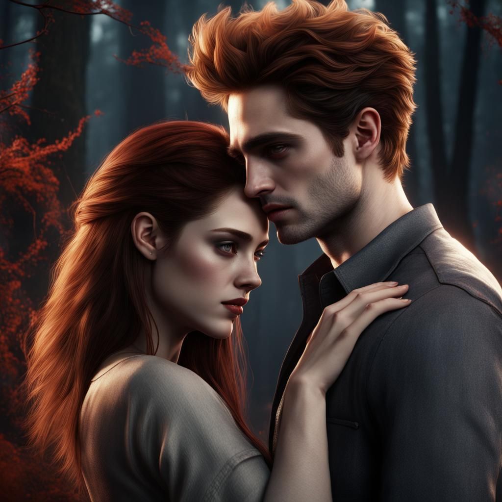 Bella and Edward Cullen Hyperrealistic Close-Up