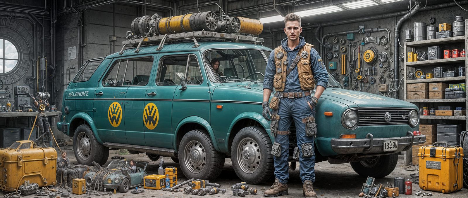 Future Solarpunk Mechanic Ready for Anything