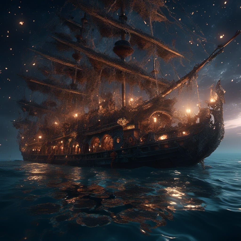 Stormy Night Sailings on the Indian Ocean Photograph