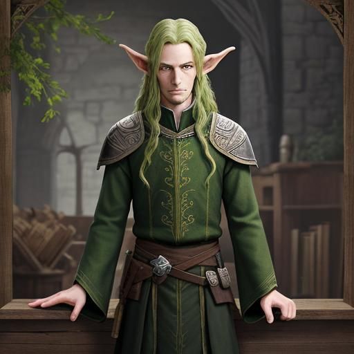 Wood Elf High Lord Ilbryen Blacklocust Portrait