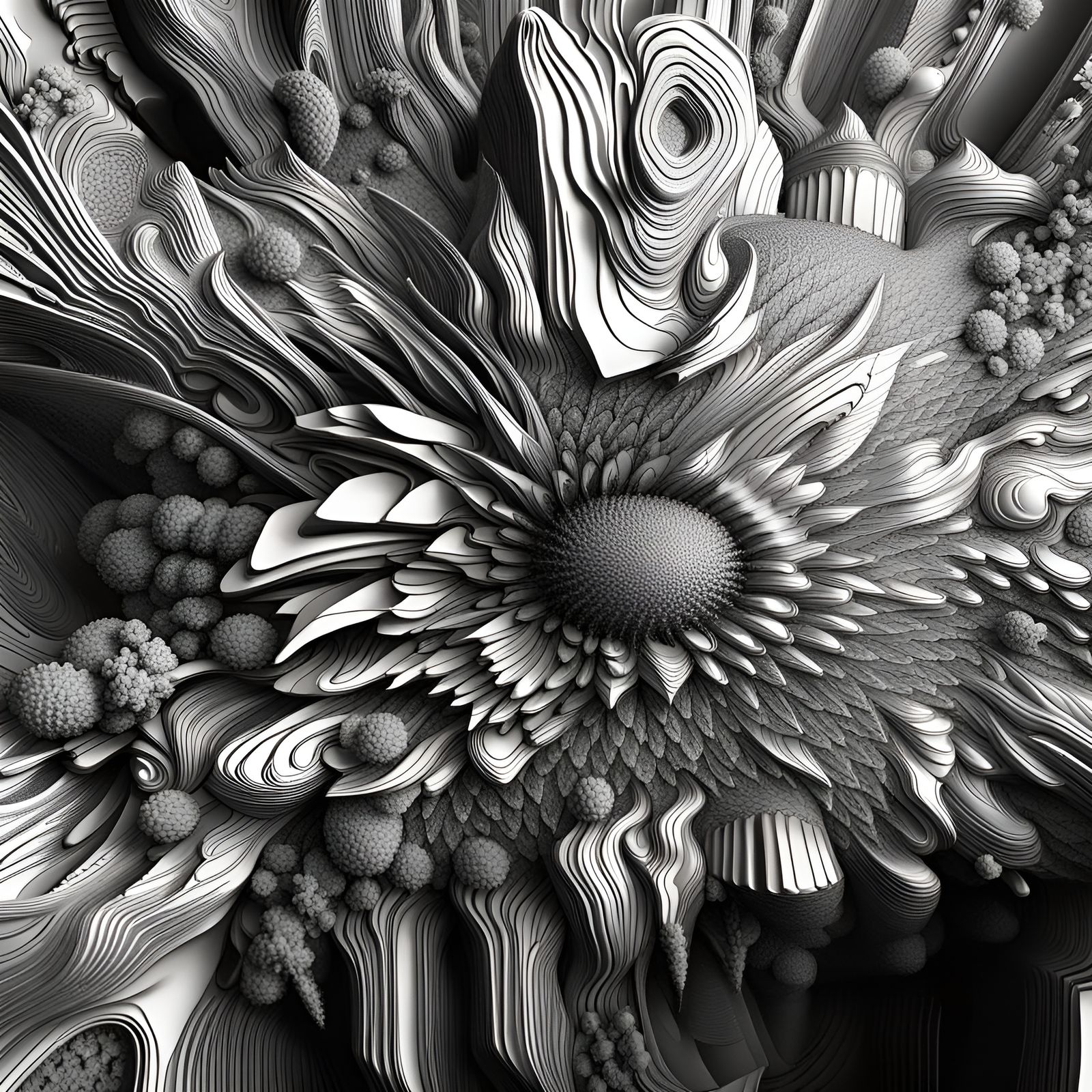 Striking Geometric Abstract with Japanese Vapor Backdrop