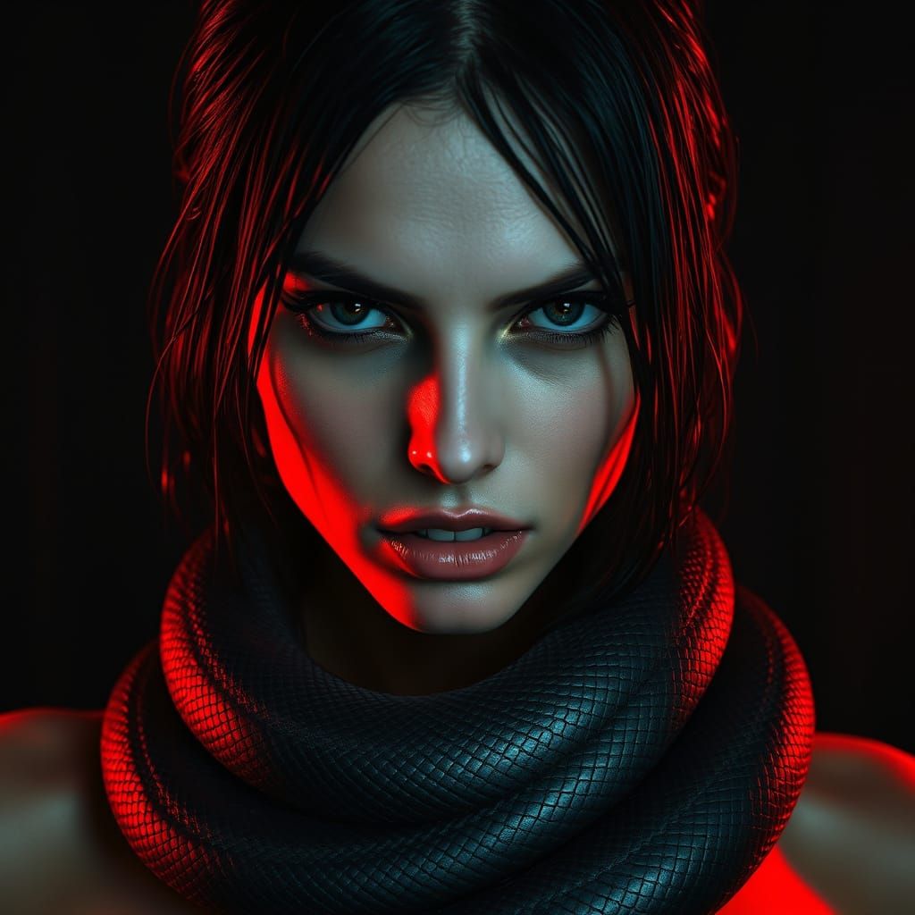 Sensual Dark Fantasy Portrait in Hyper-Realistic Style