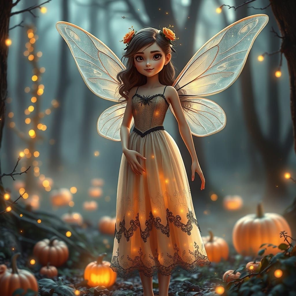 Libra Fairy in Enchanted Halloween Forest