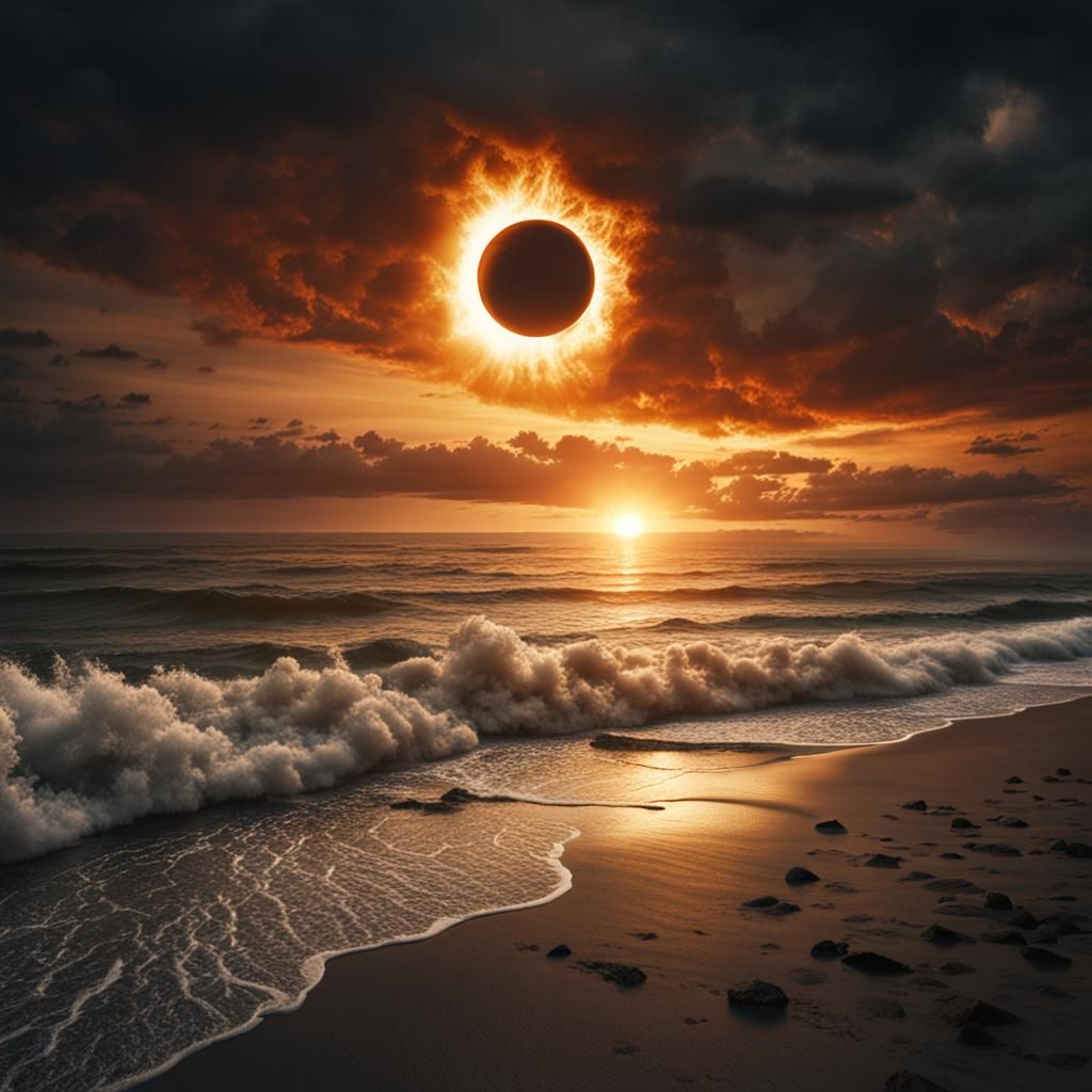 Spectacular Ring of Fire Solar Eclipse Painting