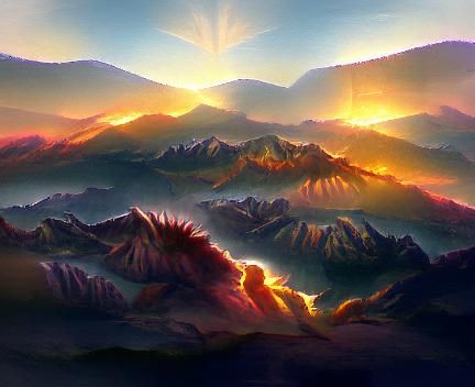 Mountains Sunrise Landscape