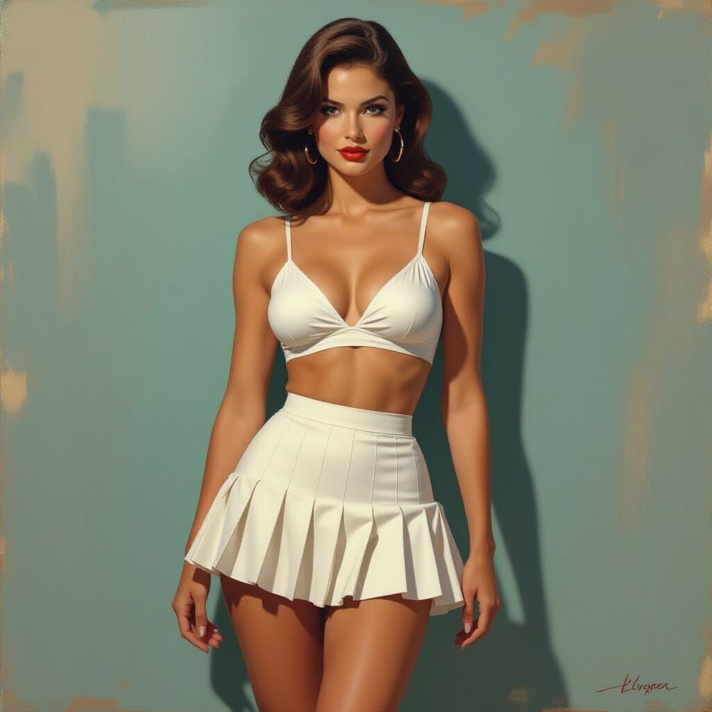 High Fashion Figure Study in Impressionist Style
